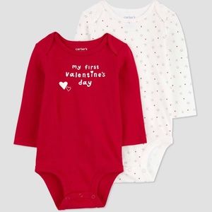 Carter's JOY Baby 2pk My First Valentine's Day Bodysuit Set NWT